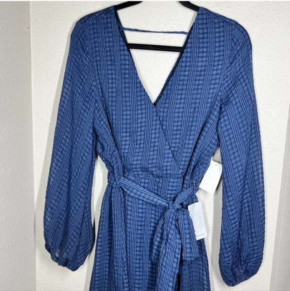 NSR Navy Wrap Dress, Size M - Picture 8 of 9